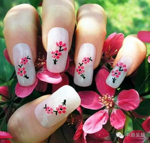 【吳越學(xué)?！看阂獍蝗? 花朵美甲圖片最動人